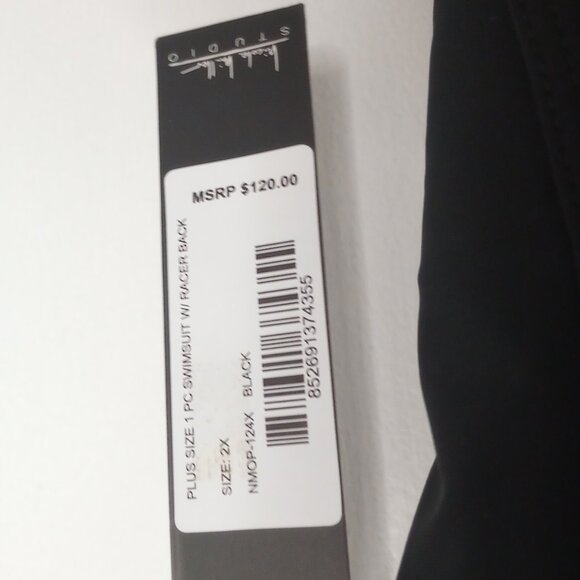 Nicole Miller Black One-Piece Racerback Swimsuit - Picture 2 of 10